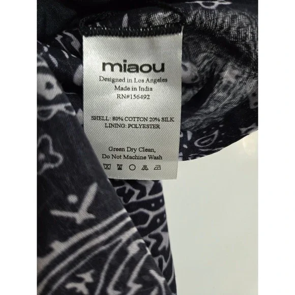 Miaou Tati Top Bandana Navy Silk Blend Corset Style Cropped Camisole Size S - Picture 9 of 11